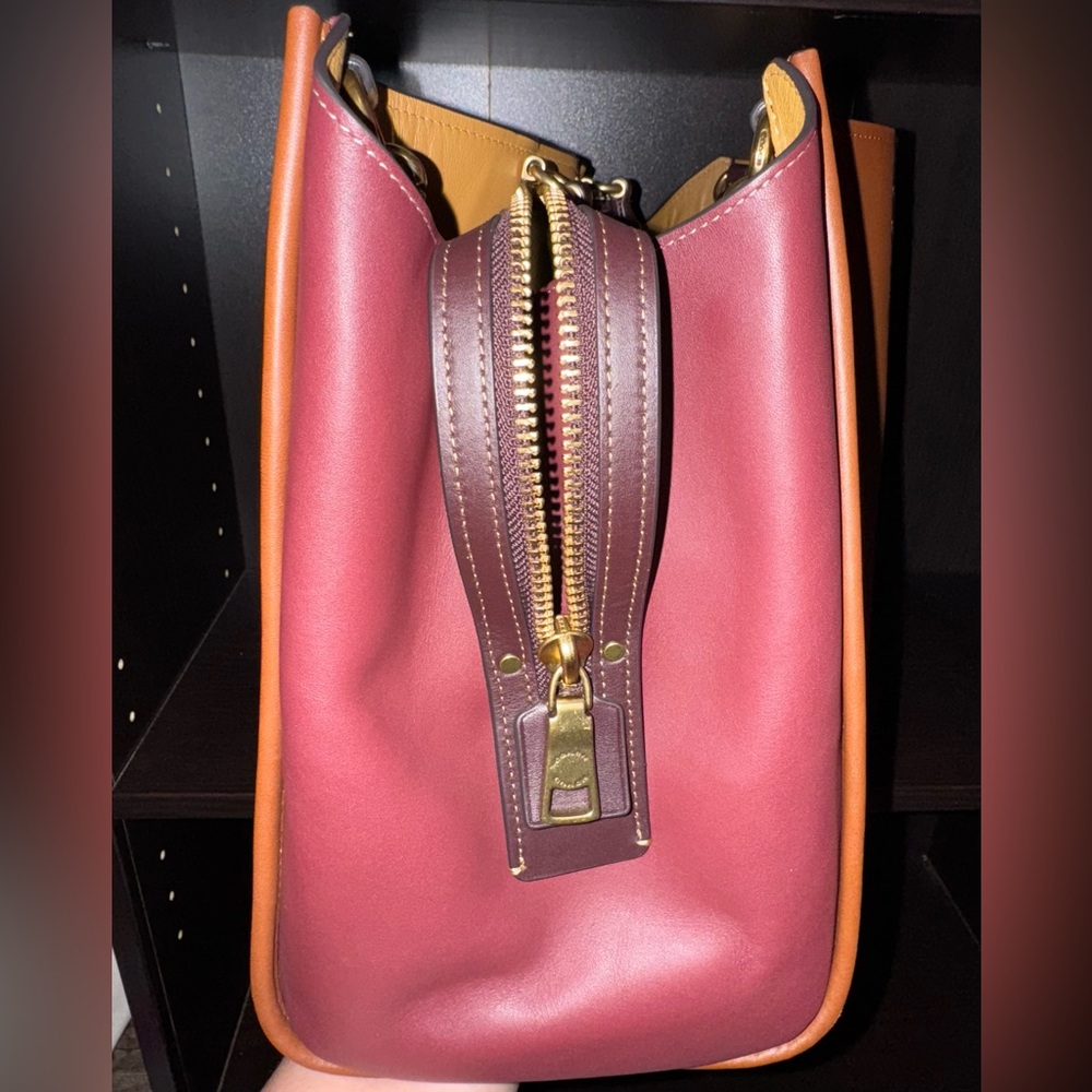 Coach Leather Tote Bag Brown with Gold Hardware - Picture 13 of 13